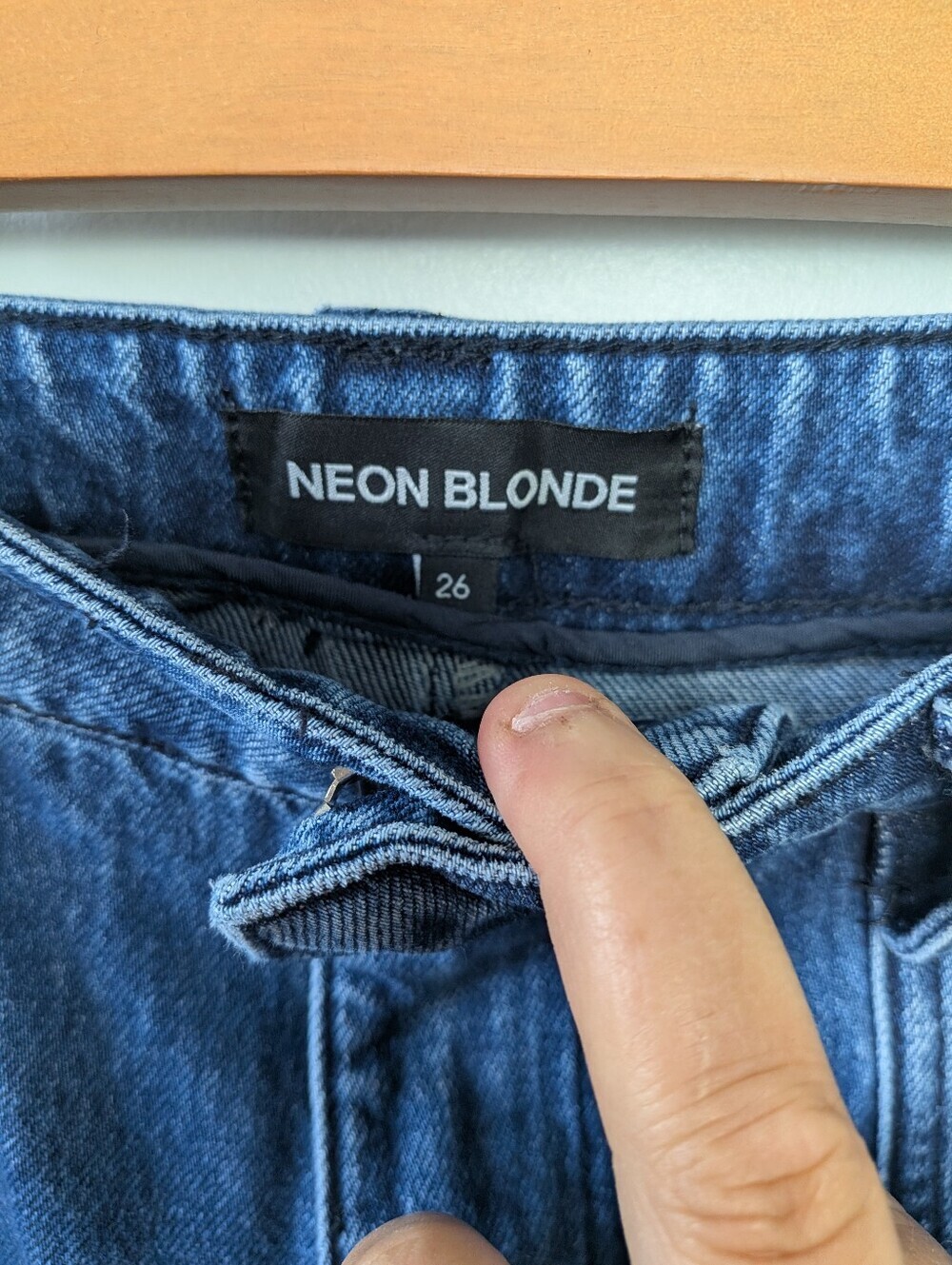 NEON BLONDE Bombshell Jolie High Waist Jeans Women Size 26 100% Cotton Blue - Picture 8 of 14